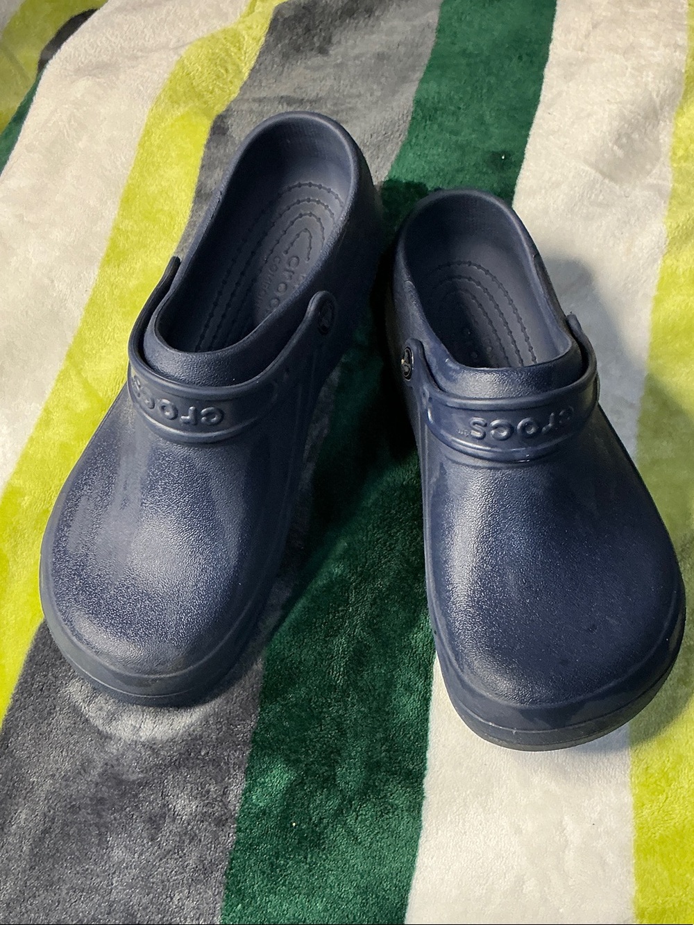 Men’s CROCS Bistro WORK Clogs-Navy Blue Size 11